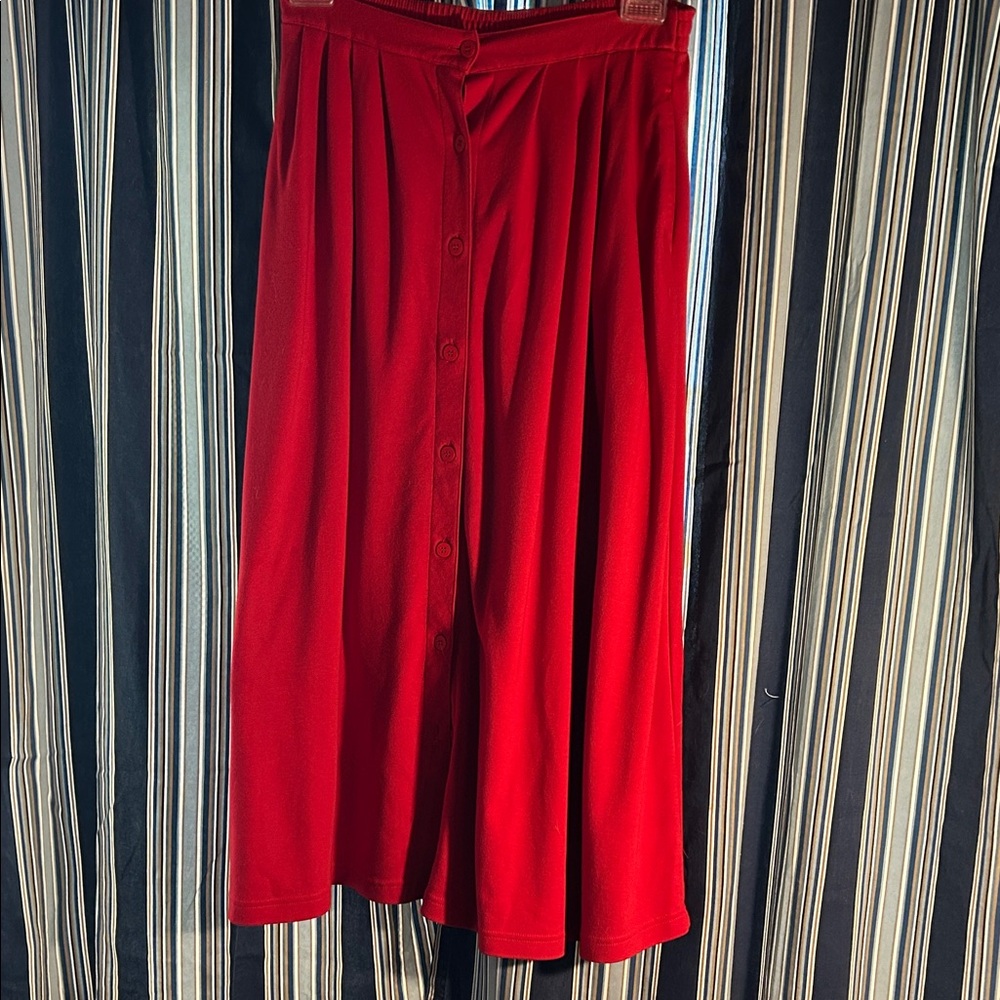 Essential elements Skirt- Vibrant Red button front.
